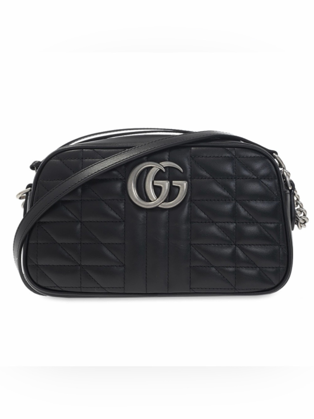 GUCCI Marmont 2.0 small GG logo quilted leather crossbody camera bag